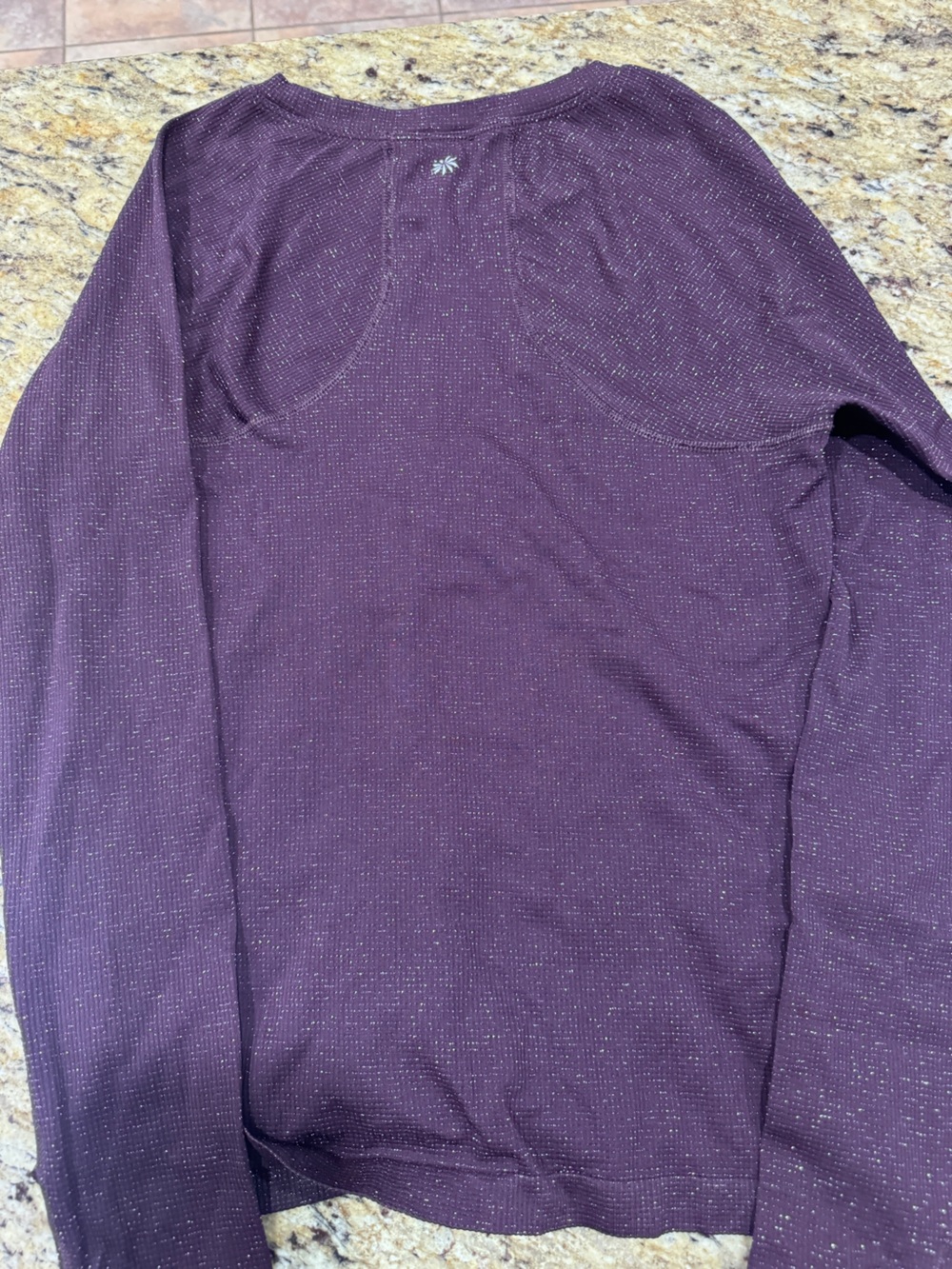 Athleta Purple Metallic Long Sleeve Top